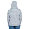 J America Ladies' Odyssey Striped Poly Fleece Lapover Hood S GRANITE STRIPE view 3