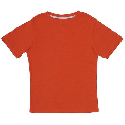 French Toast Toddler Boys 2x2 Rib Tee, Orange Mandarin Heather, 2T