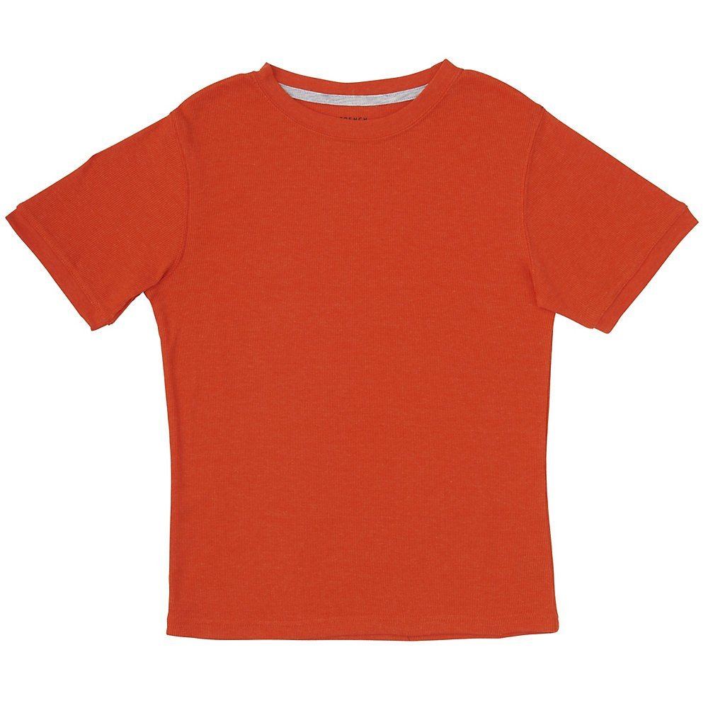 French Toast Toddler Boys 2x2 Rib Tee, Orange Mandarin Heather, 2T