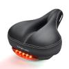 DAWAY C99 Men Women Bike Seat - Comfortable Memory Foam Padded Bicycle Saddle with Taillight, Waterproof Wide Leather Cushion, Dual Spring Suspension, Shock Absorbing, Fits Road, MTB, Exercise Bikes view 1