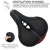 DAWAY C99 Men Women Bike Seat - Comfortable Memory Foam Padded Bicycle Saddle with Taillight, Waterproof Wide Leather Cushion, Dual Spring Suspension, Shock Absorbing, Fits Road, MTB, Exercise Bikes view 4