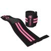 Women Wrist Wraps with Thumb Loops - 12" Professional Grade - Wrist Support Brace and Compression for Cross Training, Weight Lifting, Powerlifting, Strength Training (Black/Pink) view 3