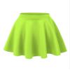 MBJ WB211 Women's Basic Versatile Stretchy Flared Skater Skirt for Girl XS NEON_Lime view 1