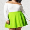MBJ WB211 Women's Basic Versatile Stretchy Flared Skater Skirt for Girl XS NEON_Lime view 3