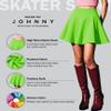 MBJ WB211 Women's Basic Versatile Stretchy Flared Skater Skirt for Girl XS NEON_Lime view 4