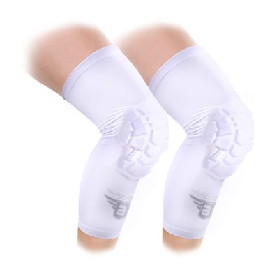 Bucwild Sports Pro Compression Padded Knee Sleeves Knee Pads Youth & Adult Basketball Football Wrestling Volleyball 1 Pair