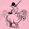 Spreadshirt Thelwell Rider Spring Cleaning Sweeping Horse Licensed Women's V-Neck T-Shirt, XL, Pink view 2