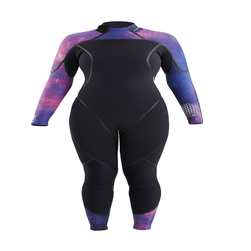Aqua Lung Women's Aquaflex 7mm Back-Zip Jumpsuits - Galaxy/Black - Size 10T