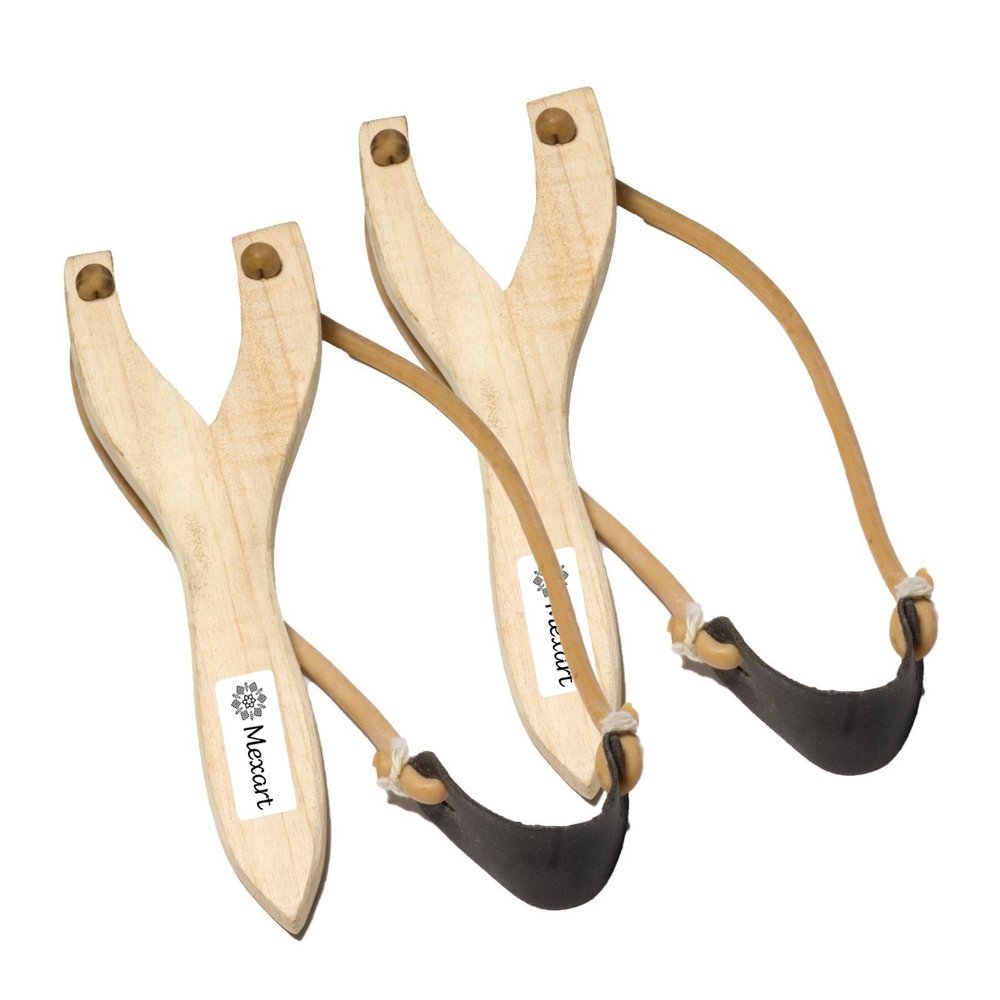 ( 2 Pack) Classic Resortera Wood Mexican / Resortera de Madera 7.5"in