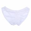 FEESHOW Men's Silky Bikini Briefs Bulge Pouch Underwear Swimwear Ruched Back White one Size view 1