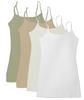 4 Pack Active Basic Women's Basic Tank Top (L-Wh/Oat/Khki/Lt Olv) view 1