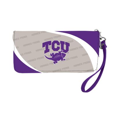 Littlearth NCAA TCU Horned Frogs Curve Zip Organizer, Team Color, 8" x 4" x 1"
