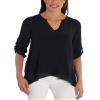 Fever Ladies Roll Tab Blouse (Small, Black) view 1