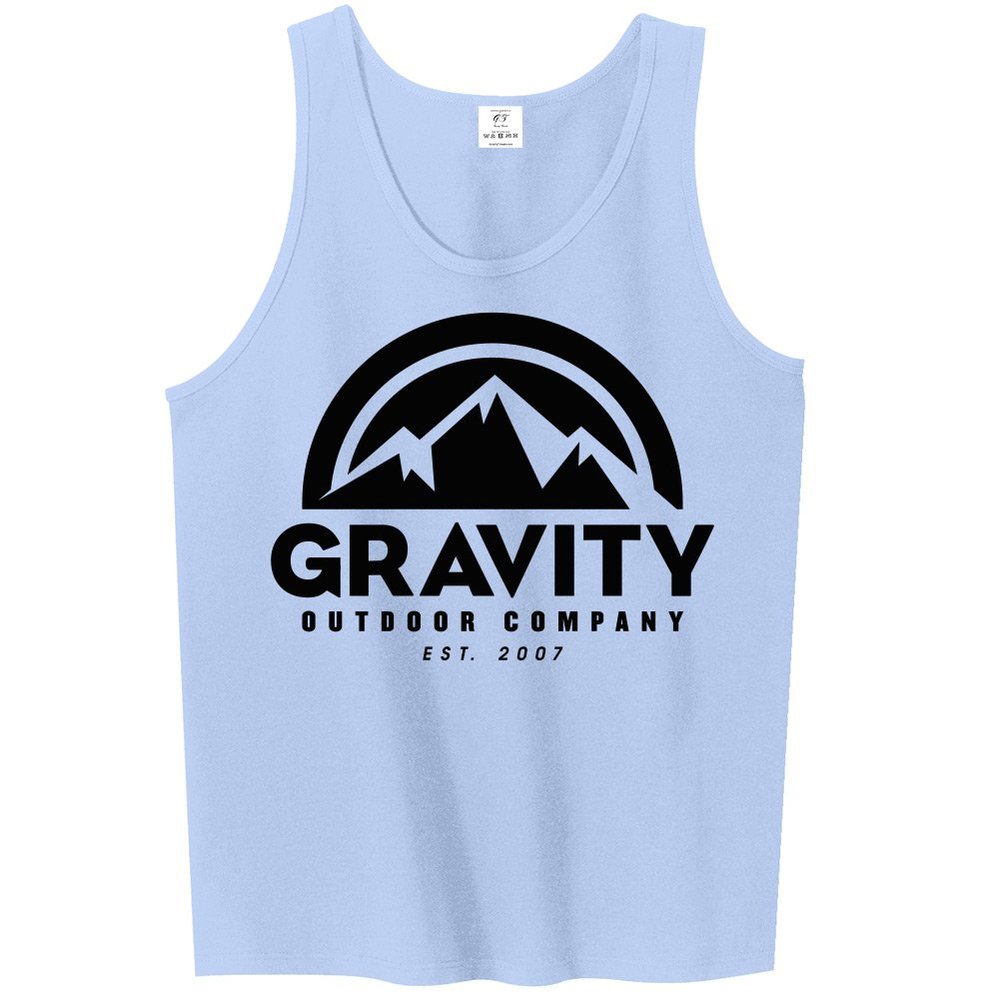 Mens Gravity Outdoor Co. Ultra Cotton Tank Top - Black Logo - Carolina - S
