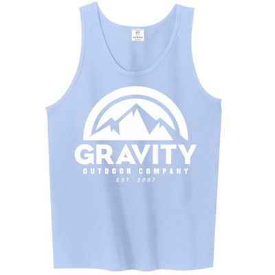 Mens Gravity Outdoor Co. Ultra Cotton Tank Top - White Logo - Carolina - S