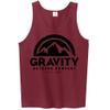 Mens Gravity Outdoor Co. Ultra Cotton Tank Top - Black Logo - Cardinal - XL view 1