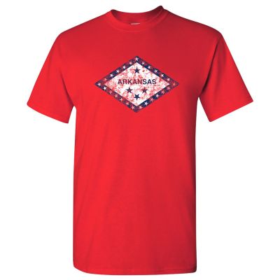 UGP Campus Apparel Unisex-Adult Arkansas State Flag - Travel Hometown Pride T-Shirt - Small - Red