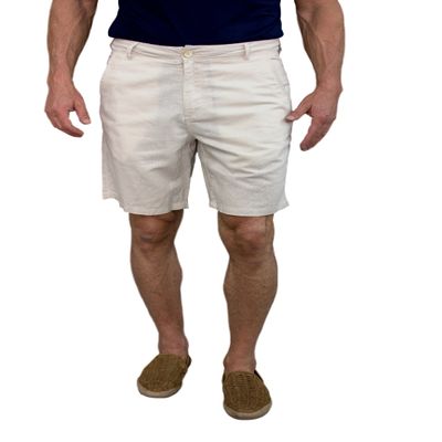 short fin Men's Linen Walking Shorts (Size 30, Stone L8001)
