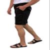 short fin Men's Linen Walking Shorts (Size 42, Black L8001) view 3