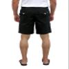 short fin Men's Linen Walking Shorts (Size 42, Black L8001) view 4
