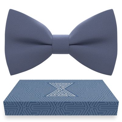 Bow Tie House Babies Classic Pre-Tied Bow Tie Formal Solid Tuxedo (Small, Slate Gray)