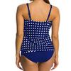Eternatastic Women's Retro Polka Dot Tankini Swimwear Two Pieces Swimsuit Blue XXXL view 3