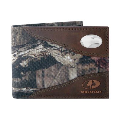 NCAA Georgia Southern Eagles Zep-Pro Mossy Oak Nylon and Leather Passcase Concho Wallet, Camouflage, One Size