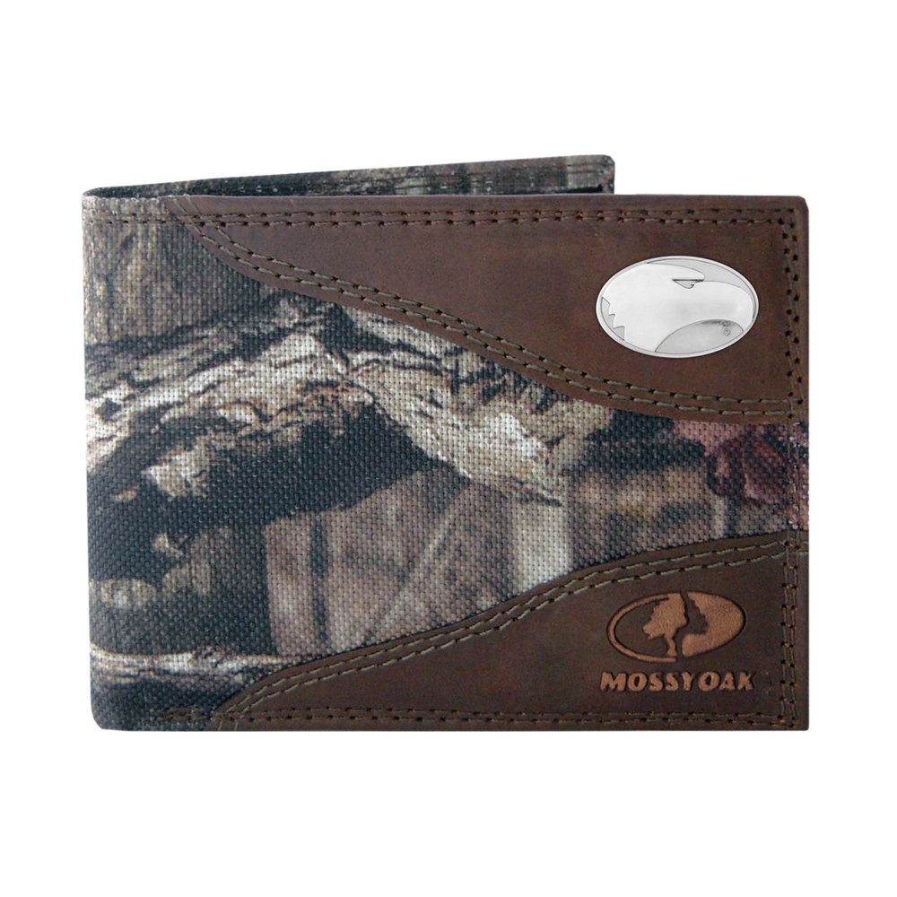 NCAA Georgia Southern Eagles Zep-Pro Mossy Oak Nylon and Leather Passcase Concho Wallet, Camouflage, One Size