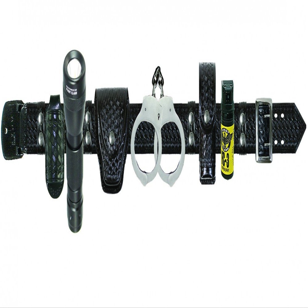 First Class Police, Sheriff and Security Basket-Weave Duty Belt Combo with Accessories (50)