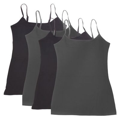 4 Pack Active Basic Women's Basic Tank Top (S-Bk/Bk/Chcl/Chcl)