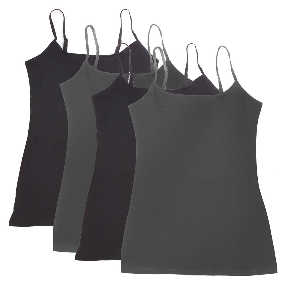 4 Pack Active Basic Women's Basic Tank Top (S-Bk/Bk/Chcl/Chcl)