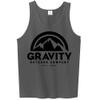 Mens Gravity Outdoor Co. Ultra Cotton Tank Top - Black Logo - Charcoal - M view 1