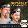 Foxelli LED Headlamp Flashlight for Adults & Kids, Running, Camping, Hiking Head Lamp with White & Red Light, Comfortable Headband, Lightweight & Waterproof, 3 AAA Batteries view 4