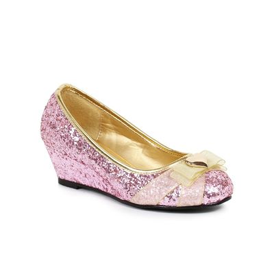 Ellie Shoes Girls Princess Pink Glitter Heart Decor Shoes Size Large 2-3