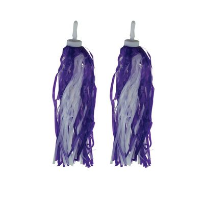Fenix Cycles Bicycle Handlebar Streamers Tassels (Purple/White)