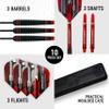 Harrows Ace Rubber Brass Steel Tip Darts Set 20g, 22g, 24g & 26g - Includes Supergrip Shafts, Micron Marathon Flights & Convenient Travel Case 24g view 4