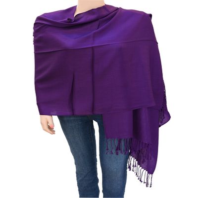 Flyingeagle Trade Solid Color Pashmina Shawl Scarf for Women (Purple)