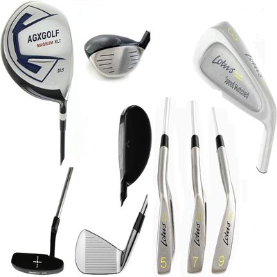 Right Men's Executive Golf Club Set: Cadet Length (-1 inch); 460cc Driver, Fairway Wood & Utility Club, Irons, Putter + Bonus Sand Wedge US Built.
