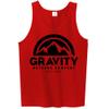 Mens Gravity Outdoor Co. Ultra Cotton Tank Top - Black Logo - Red - S view 1