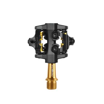 XPEDO CXR Pro Clipless Bicycling Pedals | Titanium Spindle, 6061 Aluminum Body, 3 Sealed Bearings, 6 Float, Dual-Sided Entry, SPD Compatible | Black