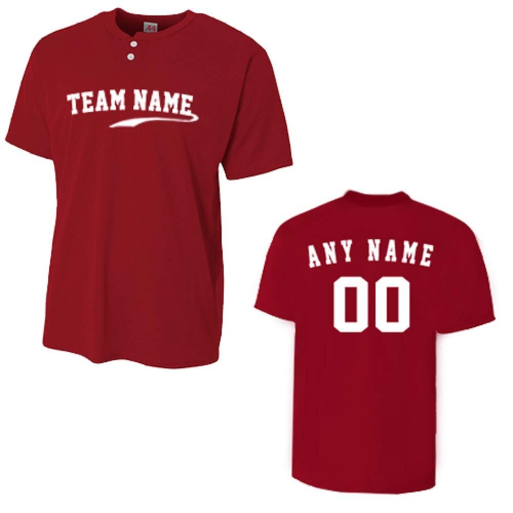 A4 Sportswear Adult Cardinal XL Custom Front &/or Back 2-Button Mesh