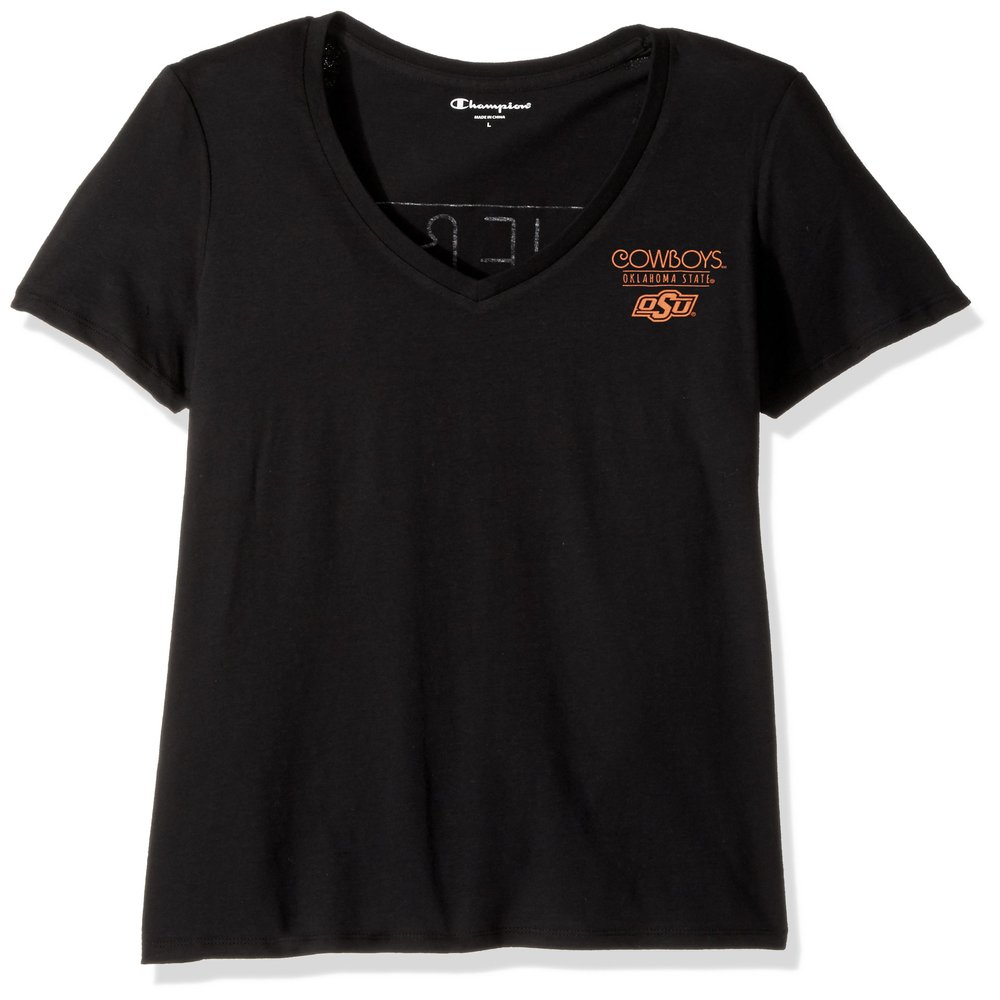NCAA Oklahoma State Cowboys Women's University V-Neck Front/Back, Small, black