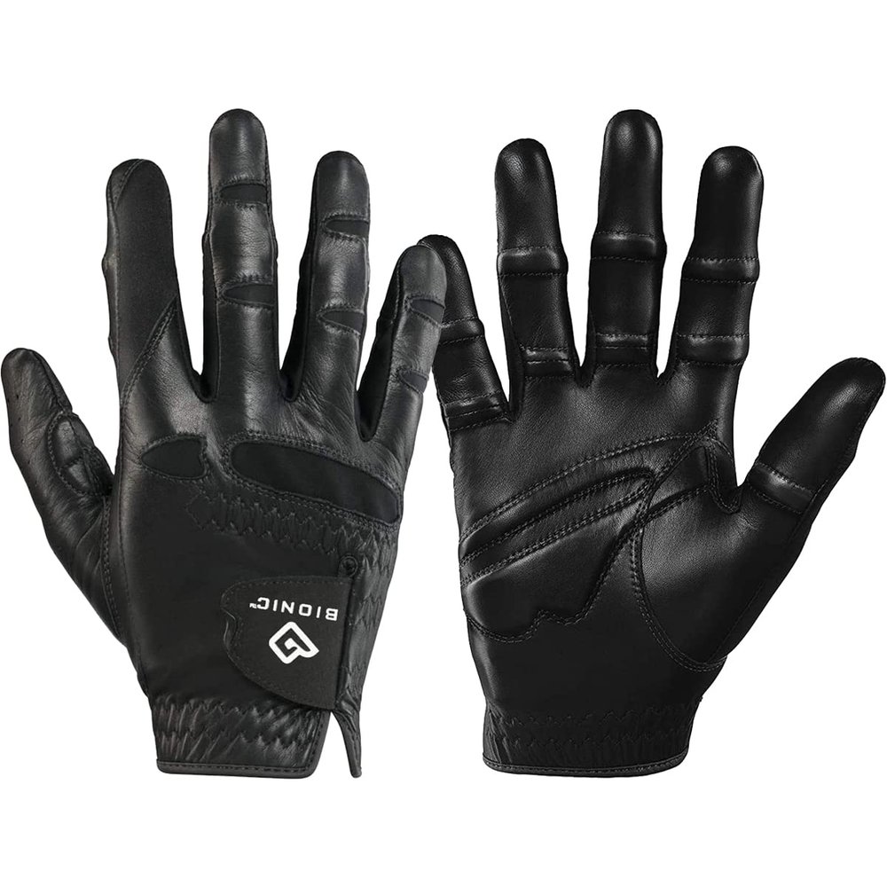 BIONIC Stable Grip Golf Glove Natural Fit (Men's Black, Right, XXL)