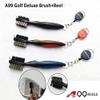 A99Golf Brush and Club Groove Cleaner - Easily Attaches to Golf Bag - Deep Clean Iron Grooves - Cleaning Club Face - Bag Clip & Retractable Extension Cord(Black/red) (Black/Blue) view 2