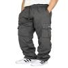 DREAM USA Men's Heavyweight Fleece Cargo Sweatpants, Charcoal, XX-Large view 1