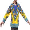 RaanPahMuang Wide European Poets Collar Long Sleeve Shirt Dashiki Heart Print, X-Large, Heart Print Yellow view 1
