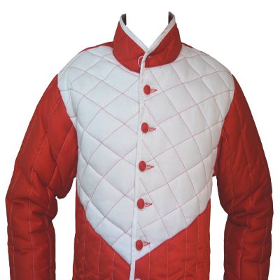 Thick Padded Gambeson Red with White ABS (Red & White, 49)