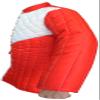 Thick Padded Gambeson Red with White ABS (Red & White, 49) view 3
