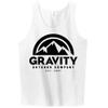 Mens Gravity Outdoor Co. Ultra Cotton Tank Top - Black Logo - White - S view 1