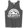 Mens Gravity Outdoor Co. Ultra Cotton Tank Top - White Logo - Charcoal - M view 1